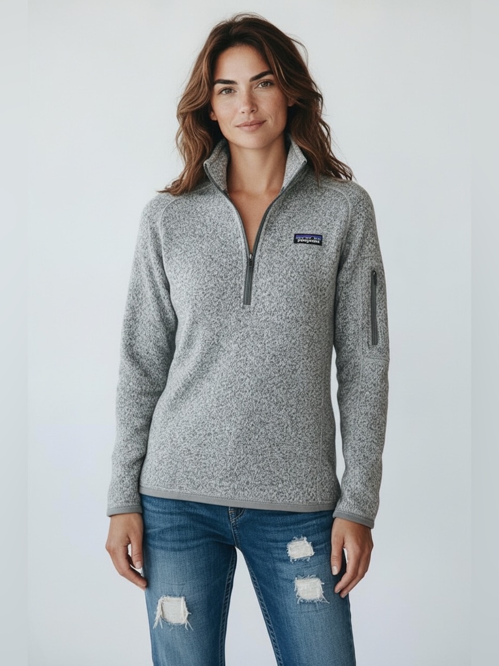 Patagonia XS Better Sweater Women’s Gray 1/4 Zip Fleece Pullover Sleeve Pocket